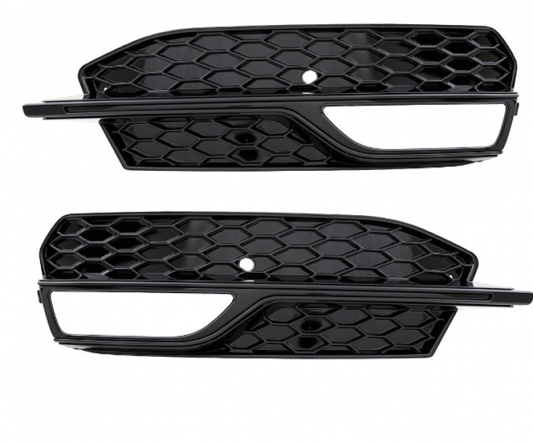 Set Wabendesign Nebelscheinwerfer Blende Schwarz Glanz passt für Audi A3 8V 12-16 nur S-Line
